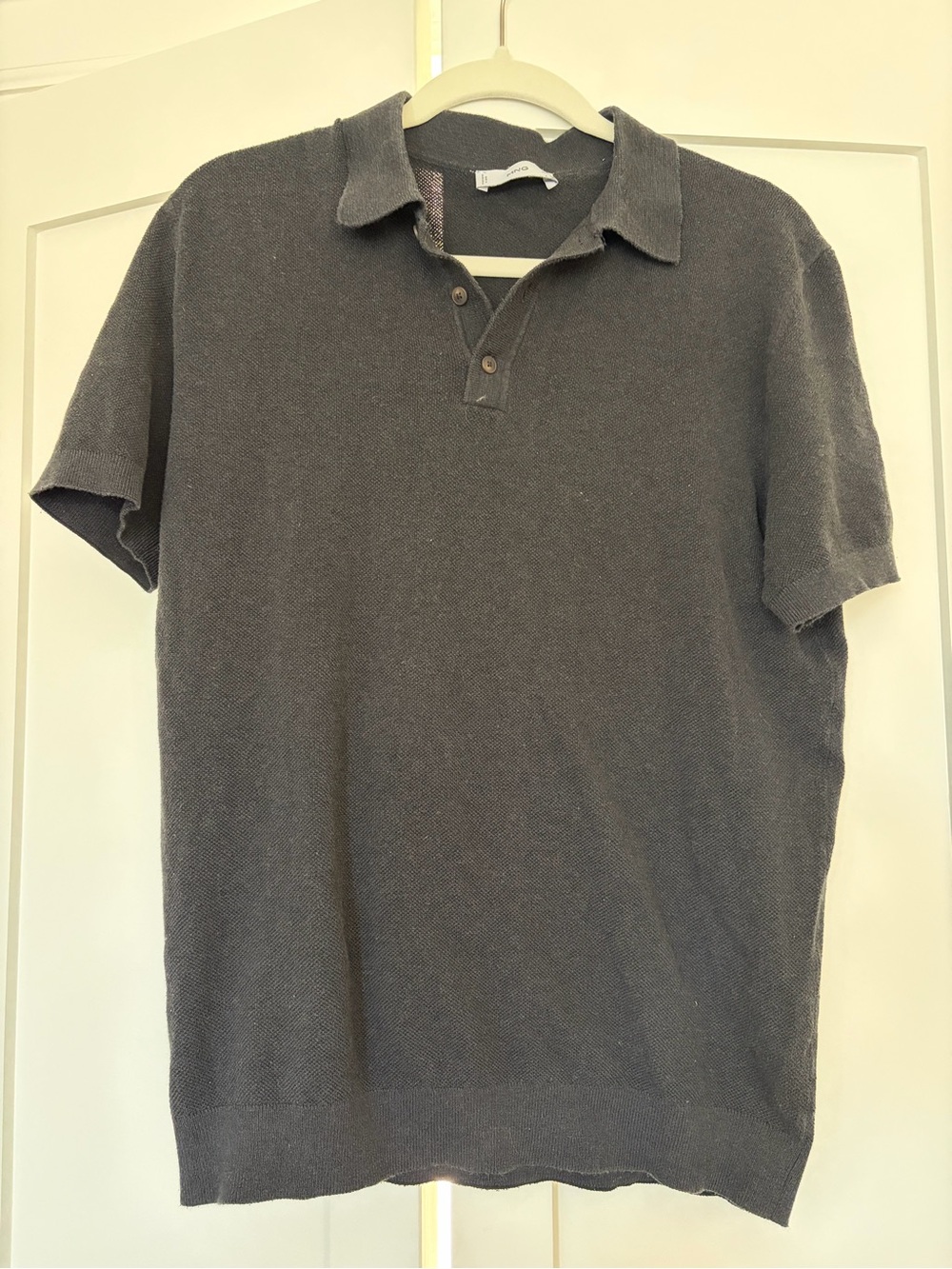Mango Men's Short-Sleeve Polo - Charcoal | size M